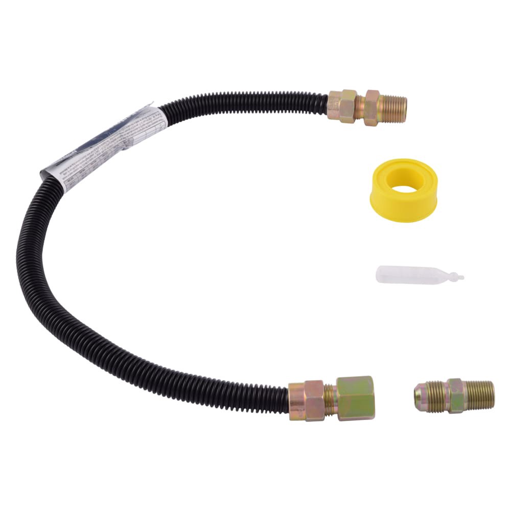 slide 4 of 6, EASTMAN 24-in 1/2 -in FIP Inlet x 3/8 -in MIP Outlet Corrugated stainless steel Gas appliance installation kit, 1 ct