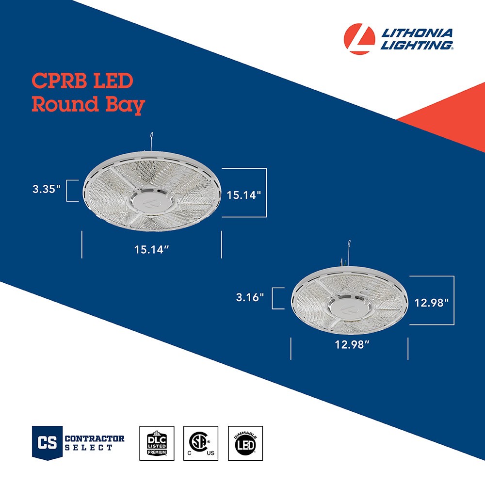 slide 4 of 6, Lithonia Lighting 15.14-in x 15.14-in 1 -Light 27000 -Lumen Adjustable Lumens 5000-K Switchable white LED High Bay Light, 1 ct