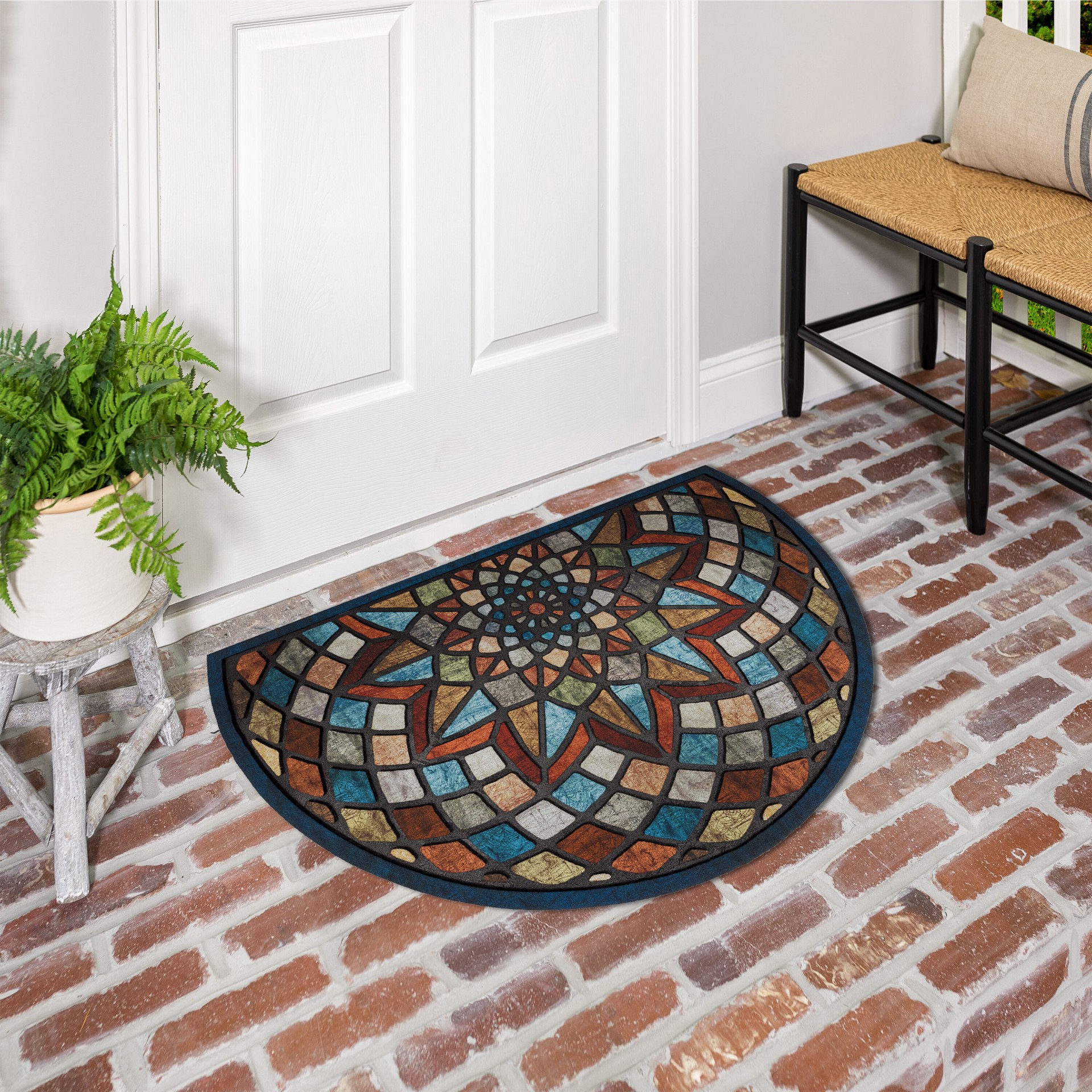 slide 1 of 6, allen + roth 35-in x 25-in Multiple colors/finishes Non-Slip Grip Outdoor Door Mat, 1 ct