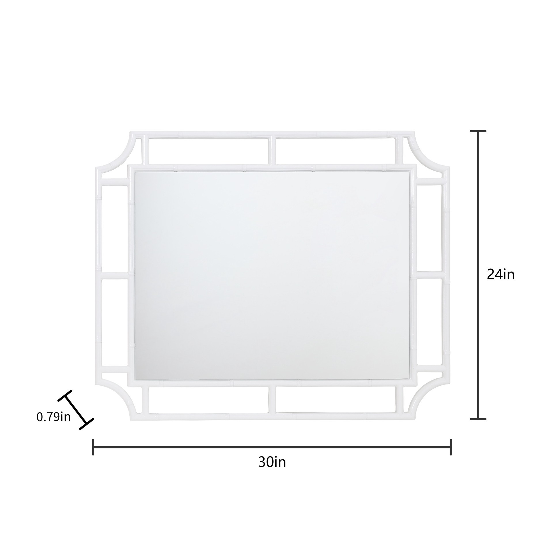 slide 5 of 5, allen + roth 24-in W x 30.0-in H Rectangle Glossy white Polished Wall Mirror, 1 ct
