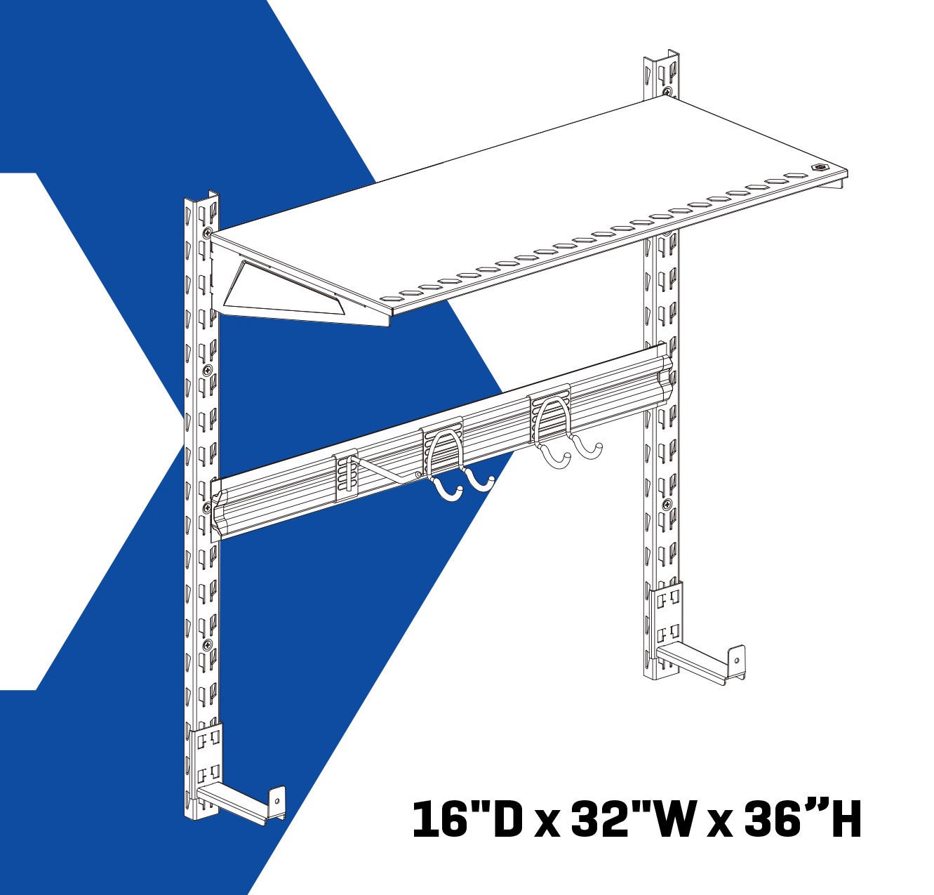 slide 6 of 6, Kobalt Modular Wall Organizer 9 -Piece 36-in Multiple colors/finishes Steel Multipurpose Shelving upright, 1 ct