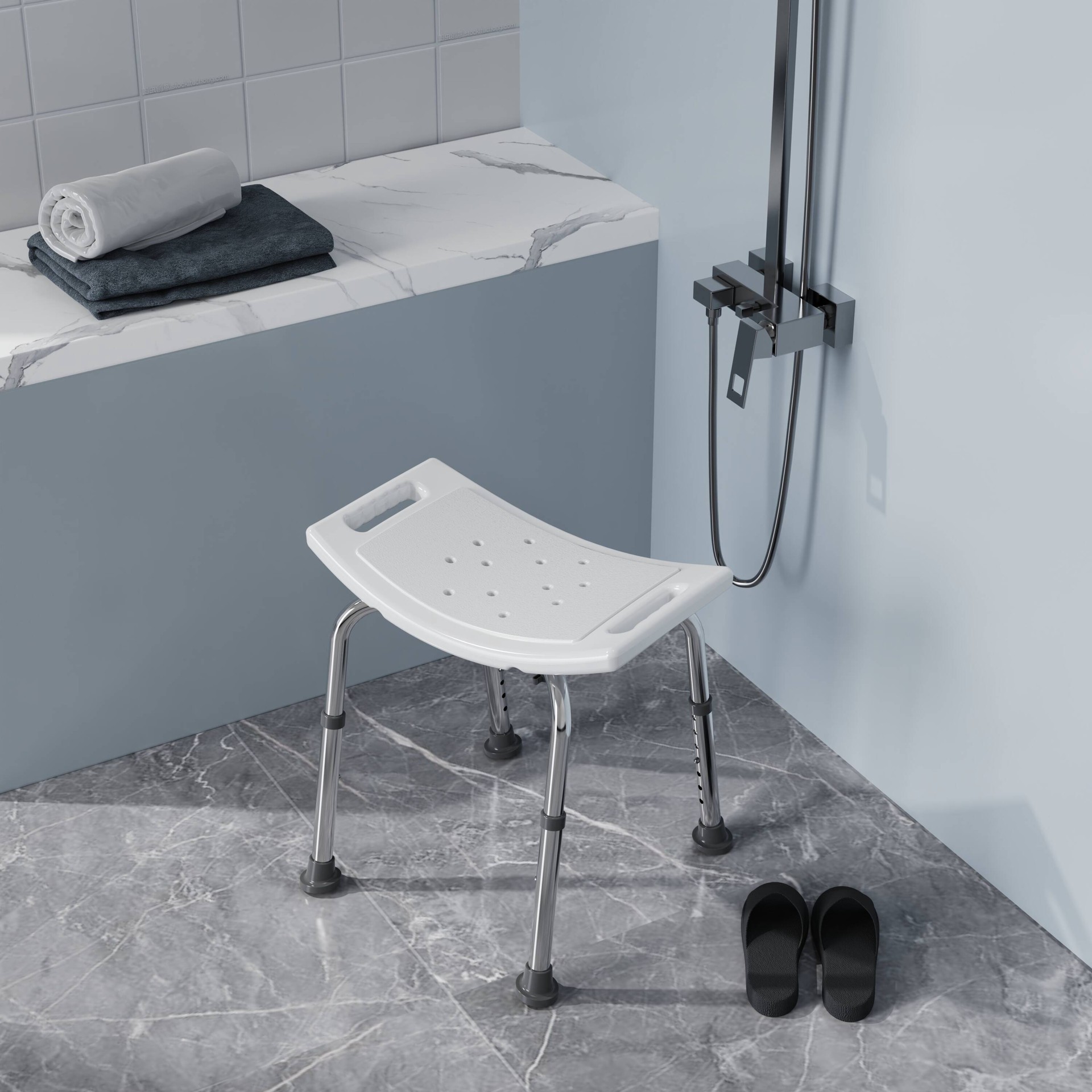 slide 6 of 6, Project Source White Shower and bath stool, 1 ct