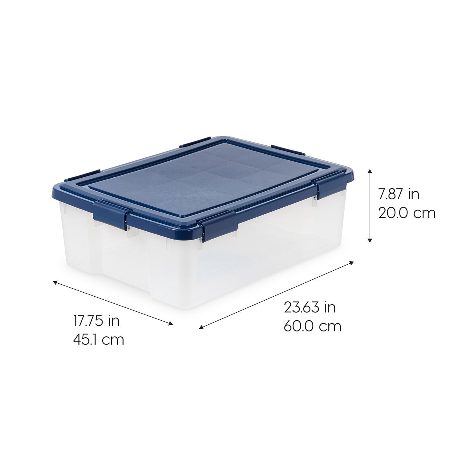 slide 5 of 5, Project Source Medium 10.3 -Gallons ( 41.2 -Quarts ) Blue Heavy Duty Stackable Tote with Latching Lid, 1 ct