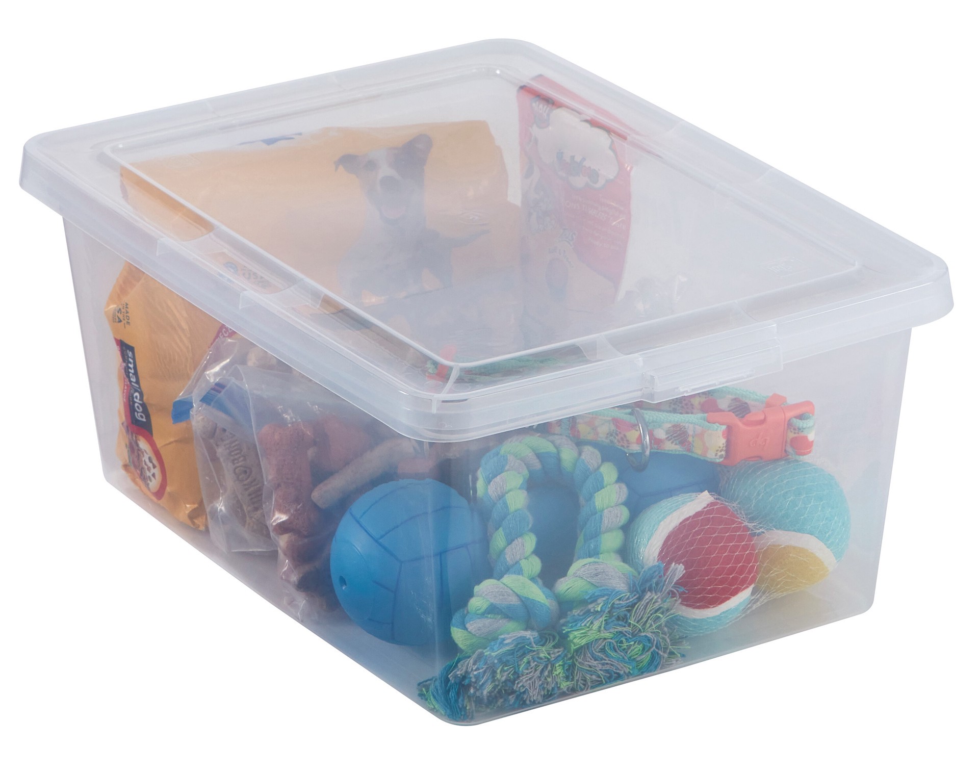 slide 6 of 6, Project Source Medium 4.25 -Gallons ( 17 -Quarts ) Clear Stackable Tote with Standard Snap Lid, 1 ct