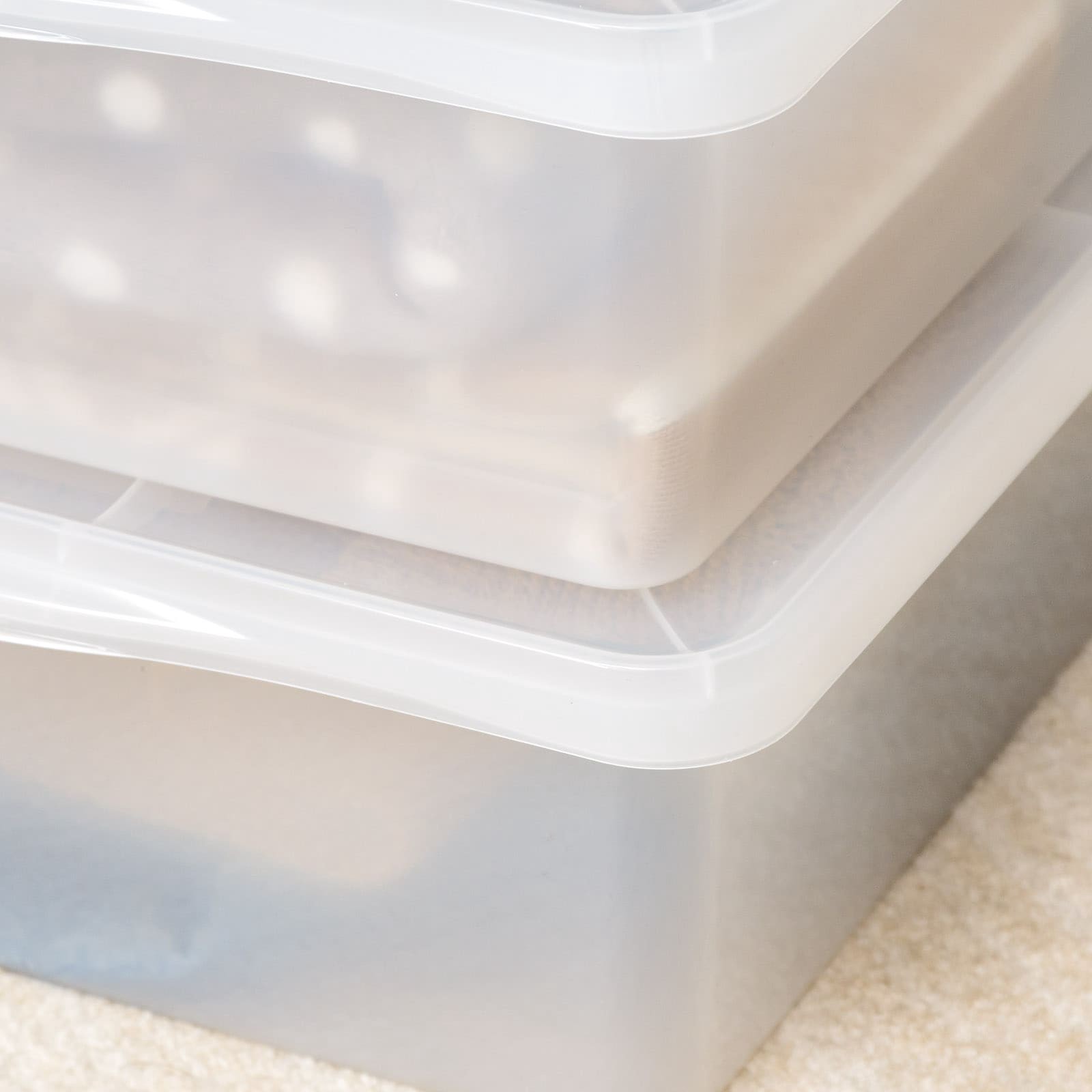slide 3 of 6, Project Source Medium 7 -Gallons ( 28 -Quarts ) Clear Stackable Underbed tote with Standard Snap Lid, 1 ct