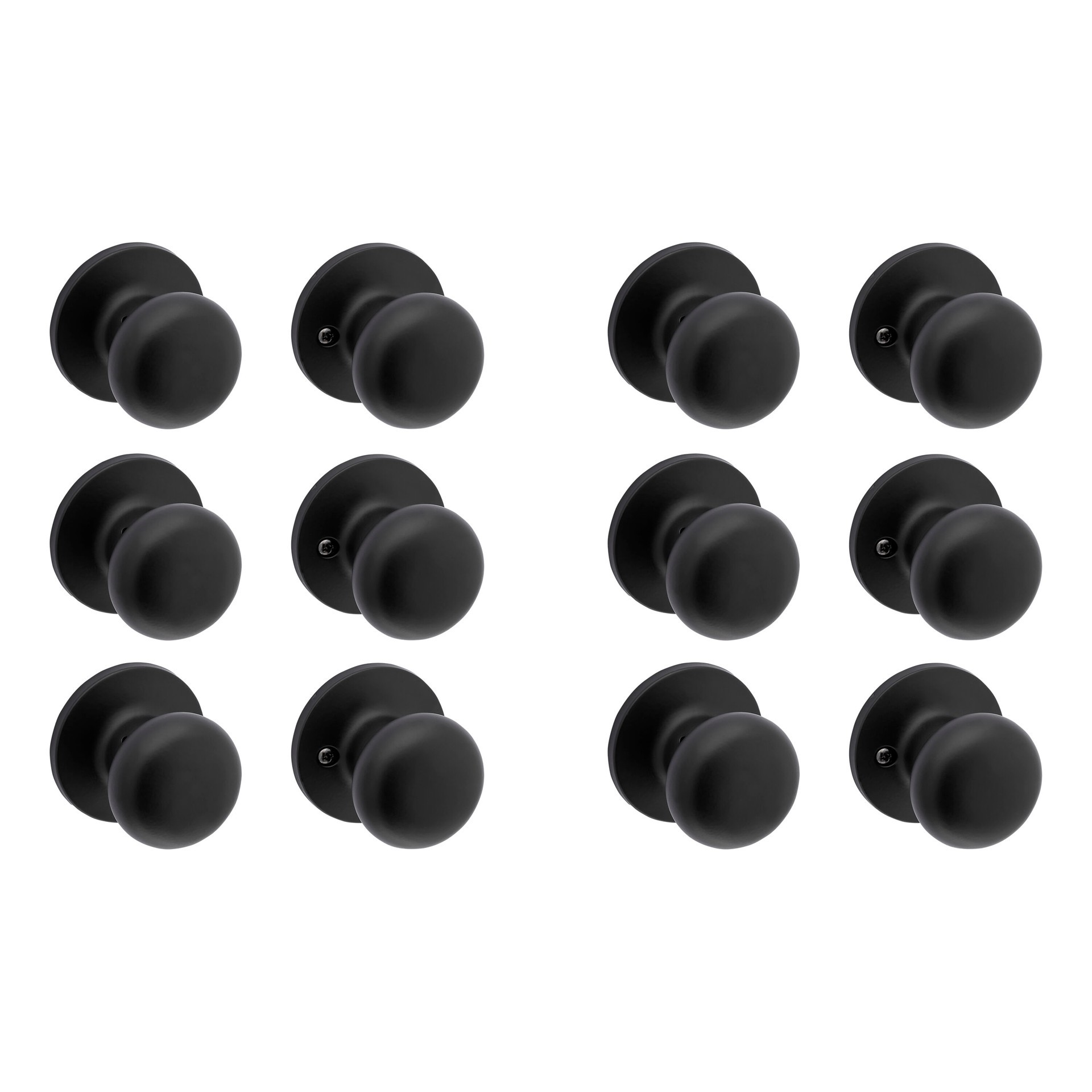 slide 4 of 6, RELIABILT Baron Matte Black Interior or Hall/Closet Passage Door Knob Contractor Pack 6 -Pack, 1 ct