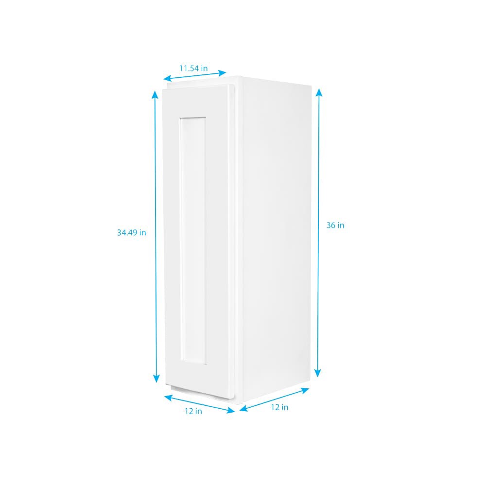 slide 5 of 6, RELIABILT Fairplay 12-in W x 36-in H x 12-in D White Wall Ready to Assemble (RTA) Plywood Cabinet Recessed Panel Shaker, 1 ct