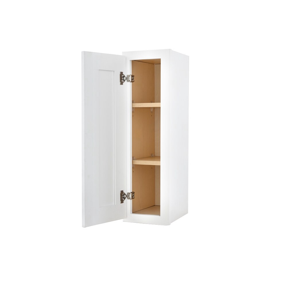 slide 6 of 6, RELIABILT Fairplay 12-in W x 36-in H x 12-in D White Wall Ready to Assemble (RTA) Plywood Cabinet Recessed Panel Shaker, 1 ct