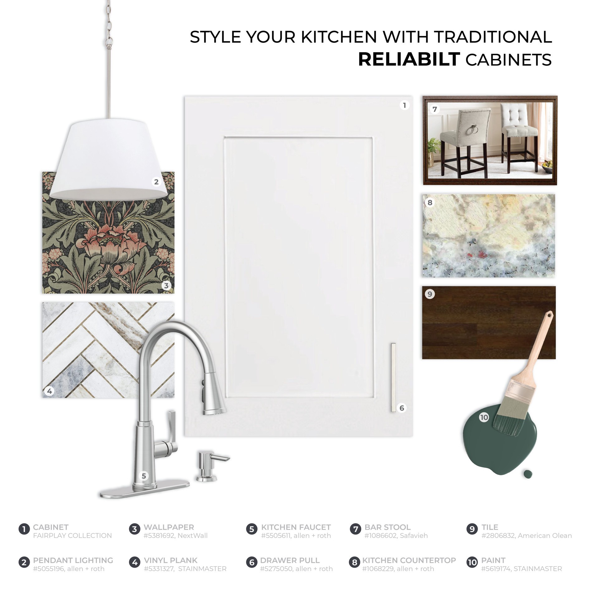 slide 2 of 6, RELIABILT Fairplay 18-in W x 30-in H x 12-in D White Wall Ready to assemble (RTA) Plywood Cabinet Recessed Panel Shaker, 1 ct