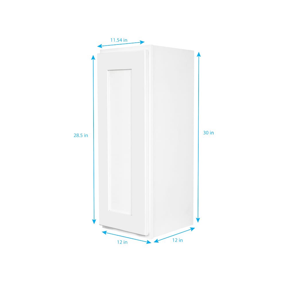 slide 5 of 6, RELIABILT Fairplay 12-in W x 30-in H x 12-in D White Wall Ready to assemble (RTA) Plywood Cabinet Recessed Panel Shaker, 1 ct