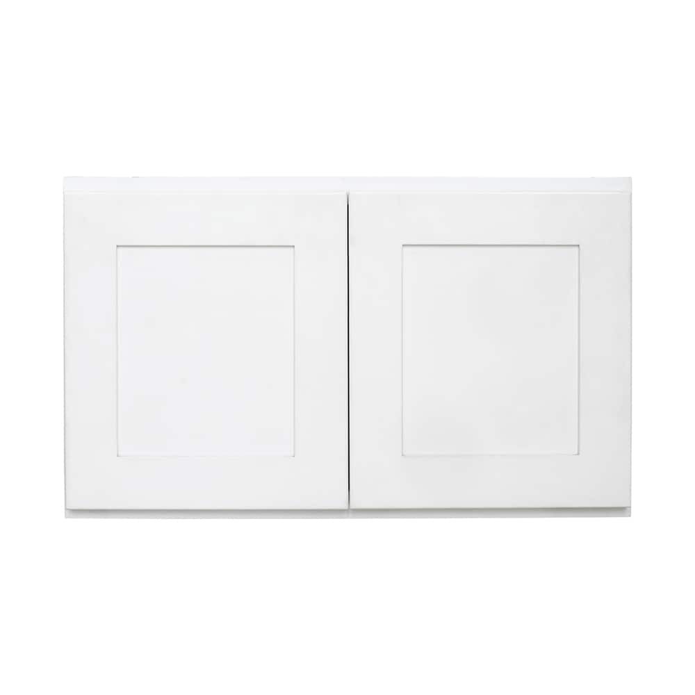 slide 1 of 6, RELIABILT Fairplay 30-in W x 15-in H x 12-in D White Wall Ready to assemble (RTA) Plywood Cabinet Recessed Panel Shaker, 1 ct