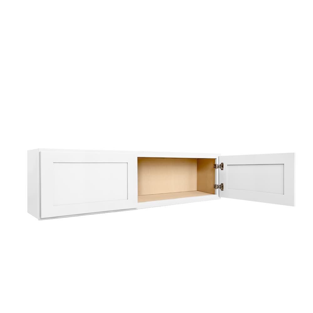 slide 6 of 6, RELIABILT Fairplay 36-in W x 12-in H x 12-in D White Wall Ready to assemble (RTA) Plywood Cabinet Recessed Panel Shaker, 1 ct