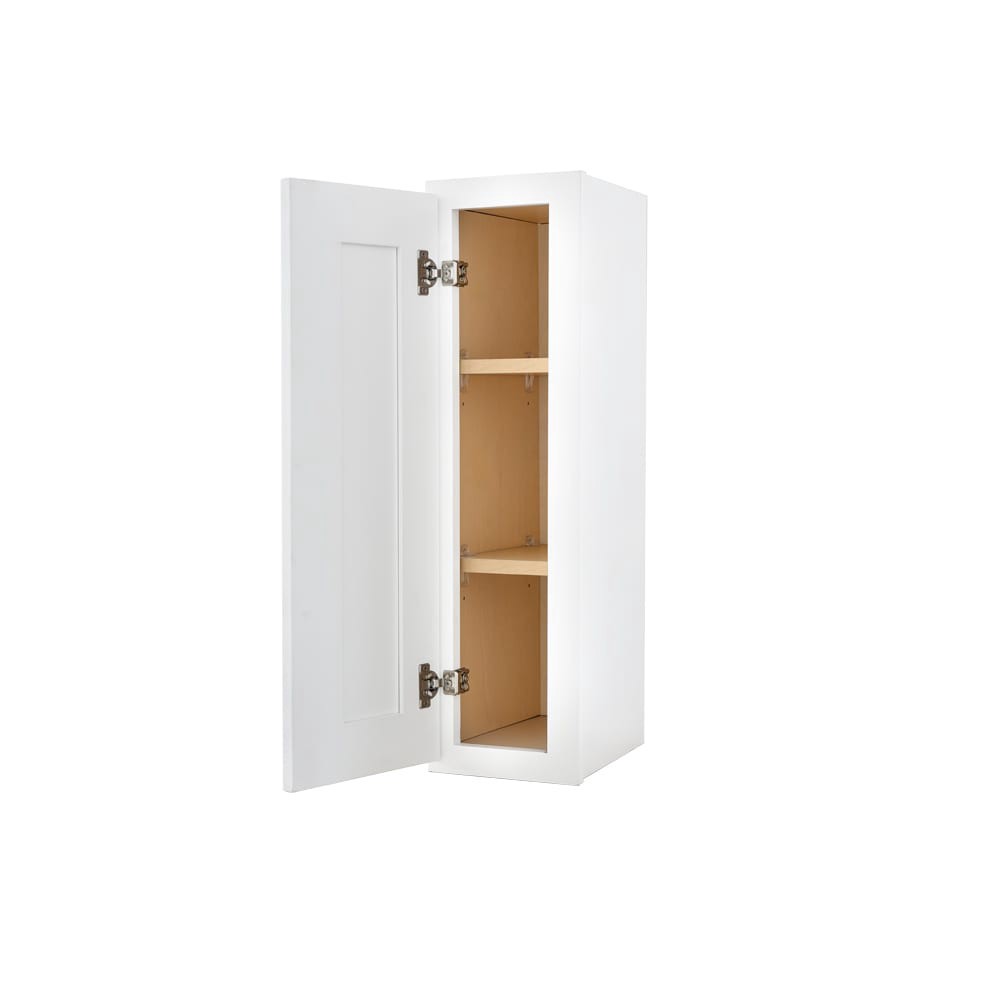 slide 6 of 6, RELIABILT Fairplay 9-in W x 30-in H x 12-in D White Wall Ready to assemble (RTA) Plywood Cabinet Recessed Panel Shaker, 1 ct