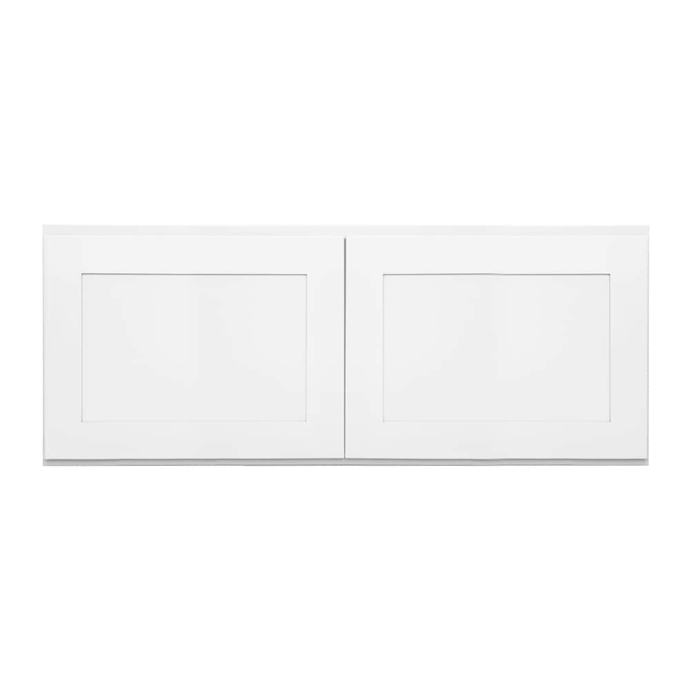 slide 1 of 6, RELIABILT Fairplay 30-in W x 12-in H x 12-in D White Wall Ready to assemble (RTA) Plywood Cabinet Recessed Panel Shaker, 1 ct