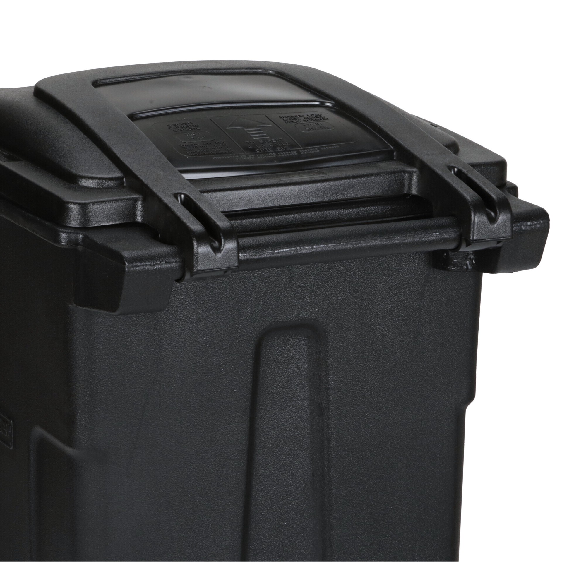 slide 4 of 6, Toter 32 Gallon Black Plastic Wheeled Indoor/Outdoor Hinged Lid Trash Can, 1 ct