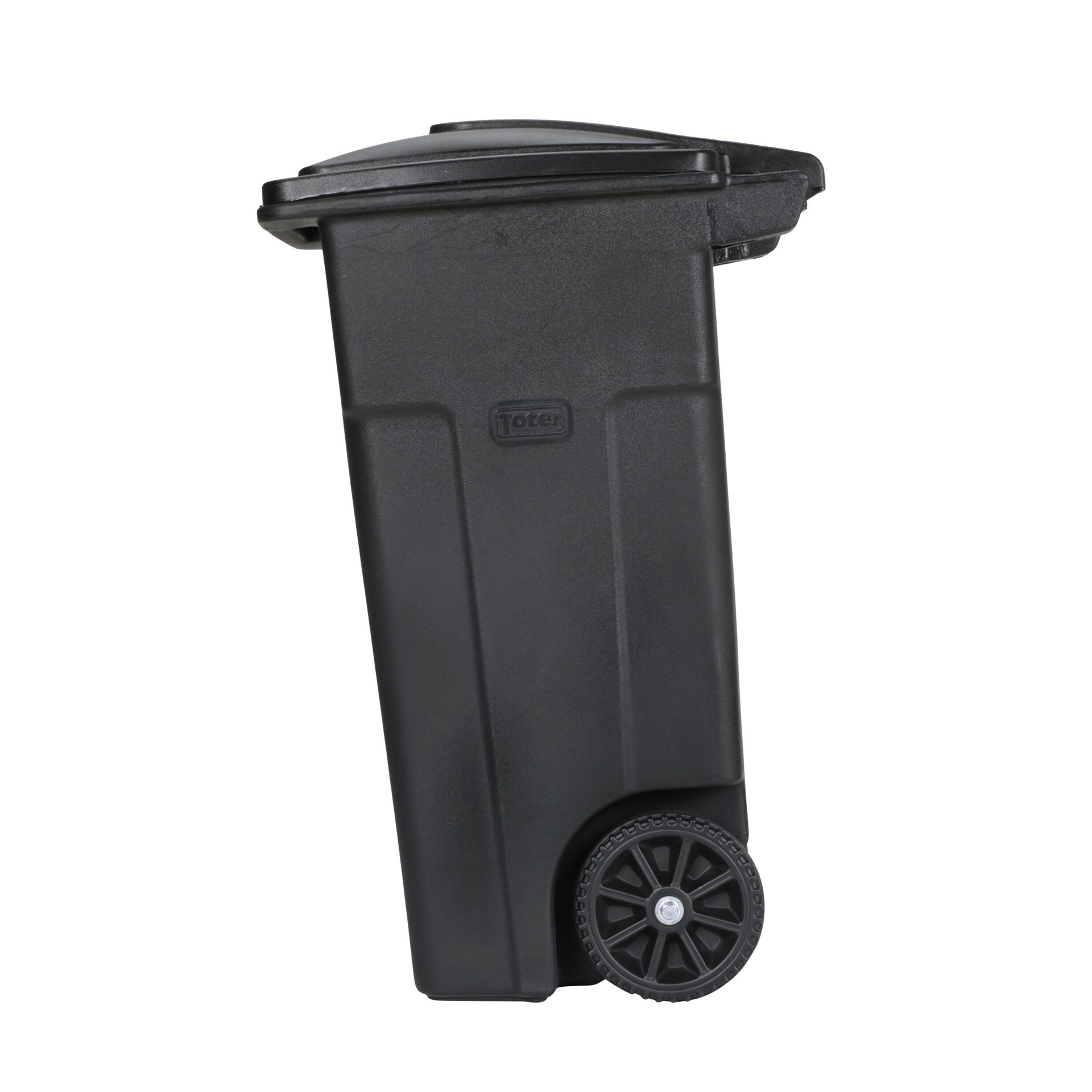slide 6 of 6, Toter 32 Gallon Black Plastic Wheeled Indoor/Outdoor Hinged Lid Trash Can, 1 ct