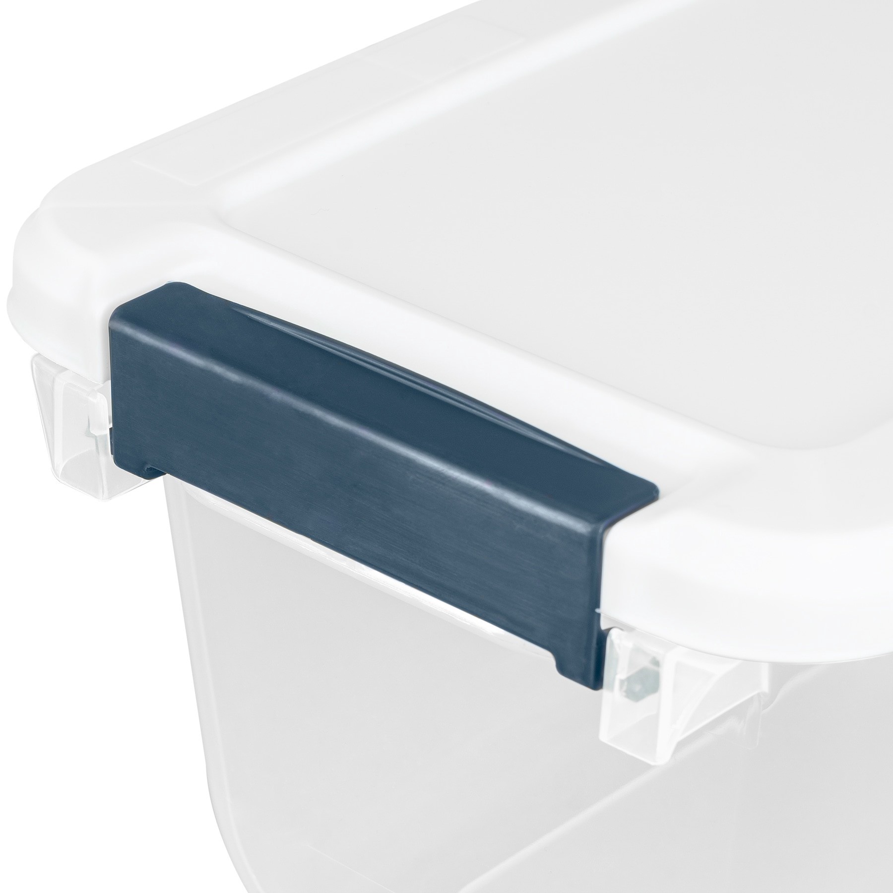 slide 2 of 6, Project Source Small 1.625 -Gallons ( 6.5 -Quarts ) Clear/White Stackable Tote with Latching Lid, 1 ct