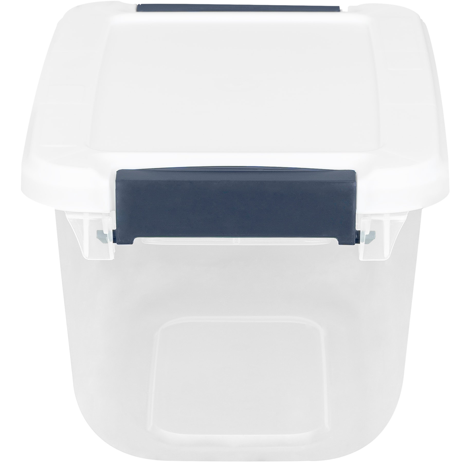 slide 3 of 6, Project Source Small 1.625 -Gallons ( 6.5 -Quarts ) Clear/White Stackable Tote with Latching Lid, 1 ct
