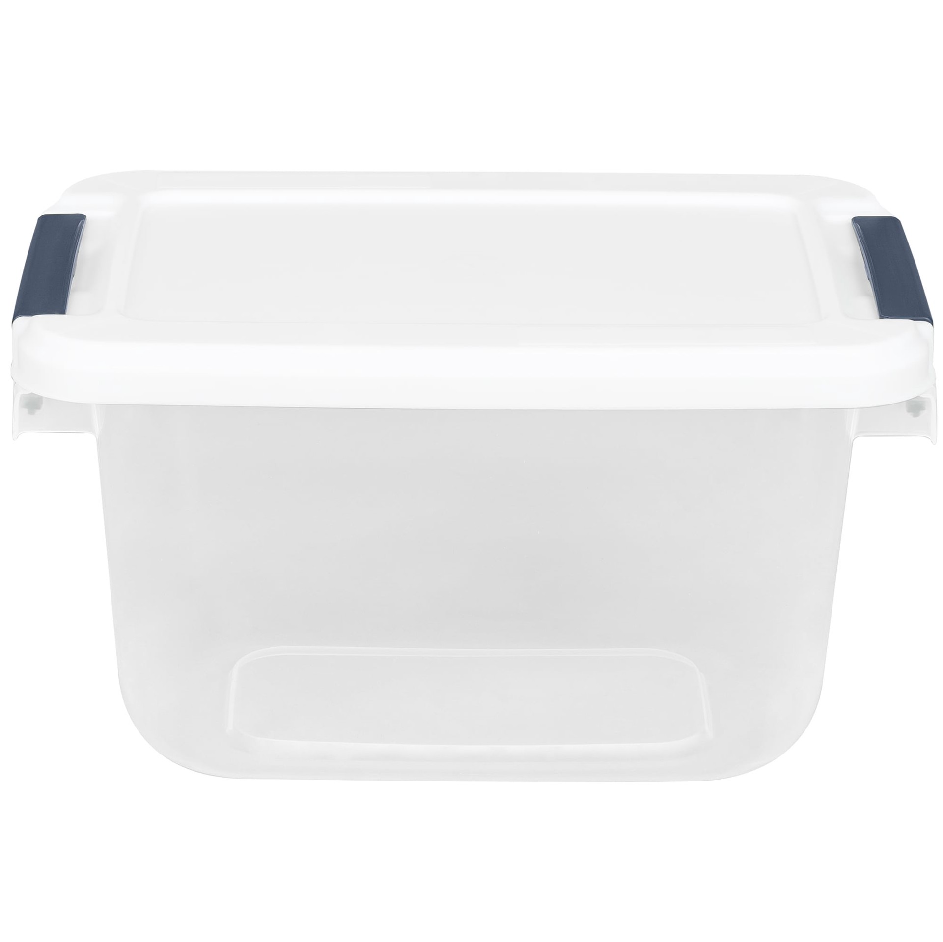 slide 6 of 6, Project Source Small 1.625 -Gallons ( 6.5 -Quarts ) Clear/White Stackable Tote with Latching Lid, 1 ct