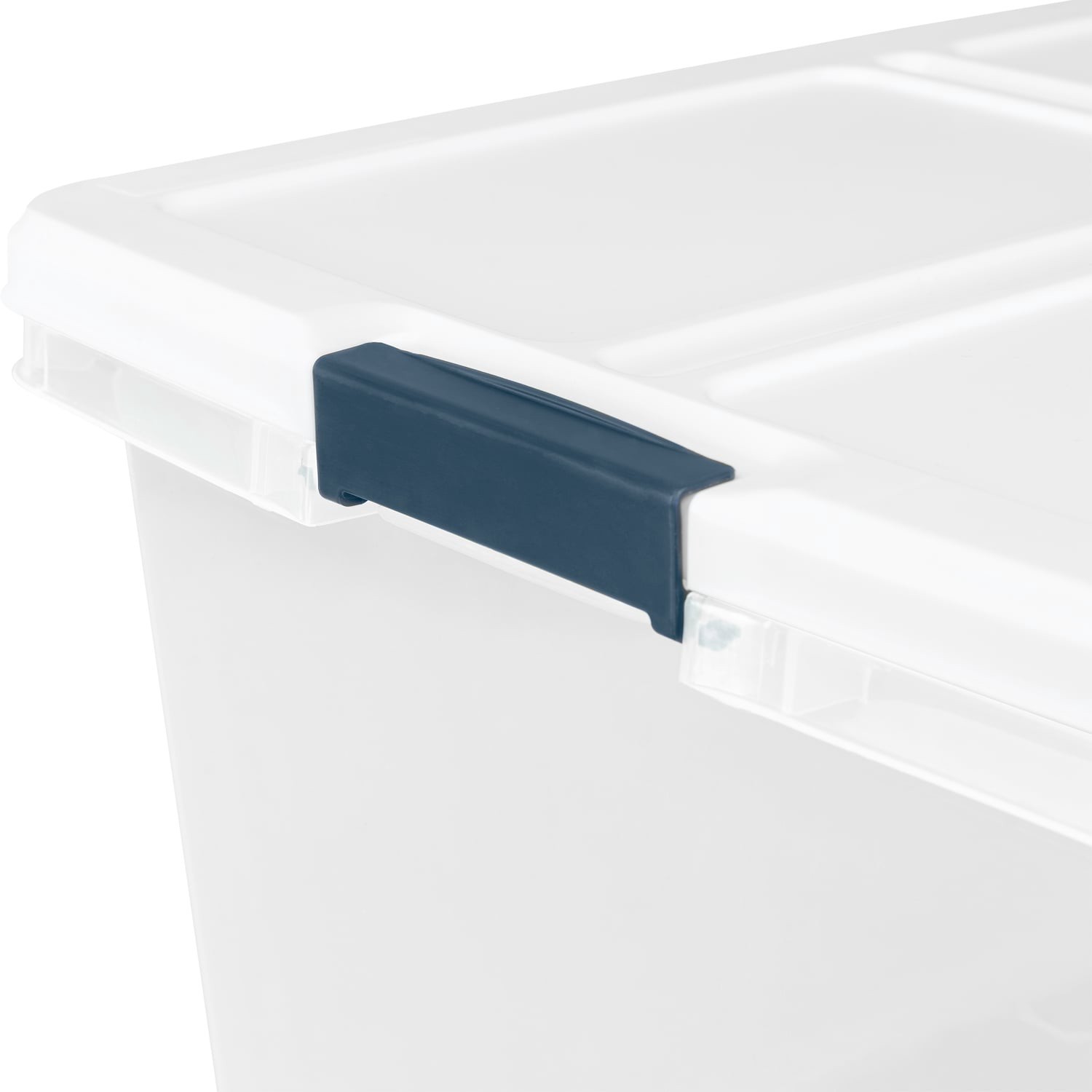 slide 2 of 6, Project Source Medium 16.5 -Gallons ( 66 -Quarts ) Clear/White Stackable Tote with Latching Lid, 1 ct