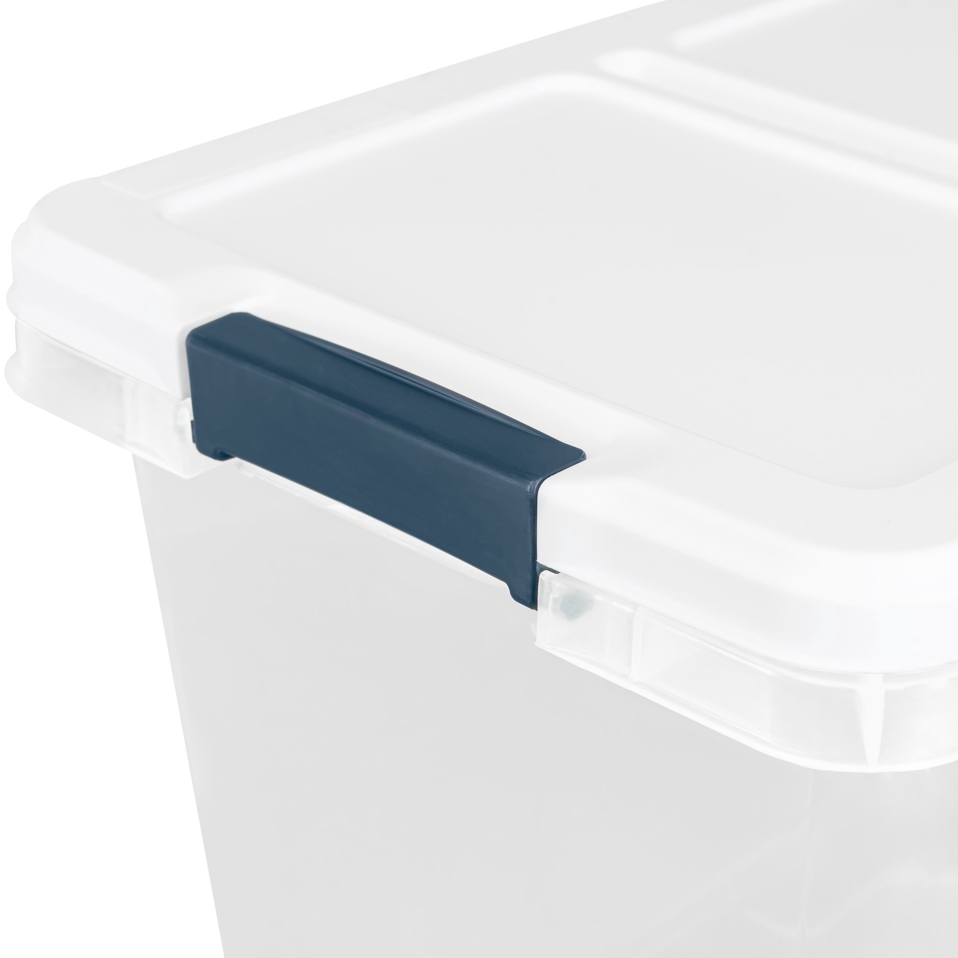 slide 2 of 6, Project Source Medium 7.25 -Gallons ( 29 -Quarts ) Clear/White Stackable Tote with Latching Lid, 1 ct
