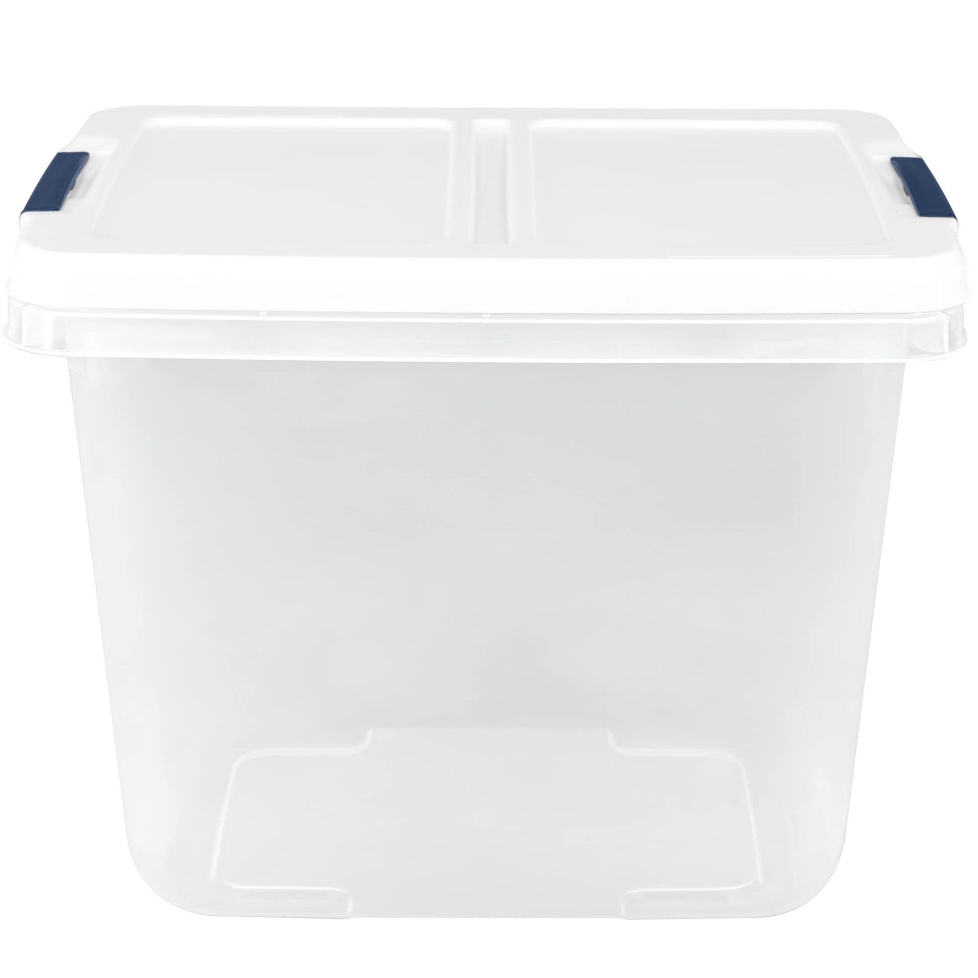 slide 3 of 6, Project Source Medium 7.25 -Gallons ( 29 -Quarts ) Clear/White Stackable Tote with Latching Lid, 1 ct