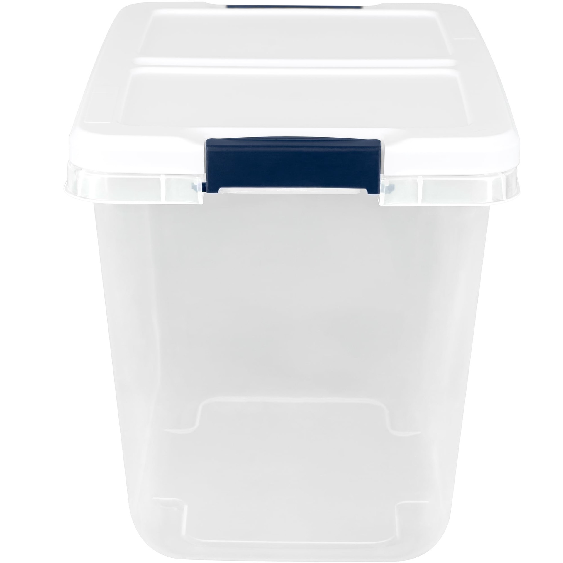 slide 6 of 6, Project Source Medium 7.25 -Gallons ( 29 -Quarts ) Clear/White Stackable Tote with Latching Lid, 1 ct