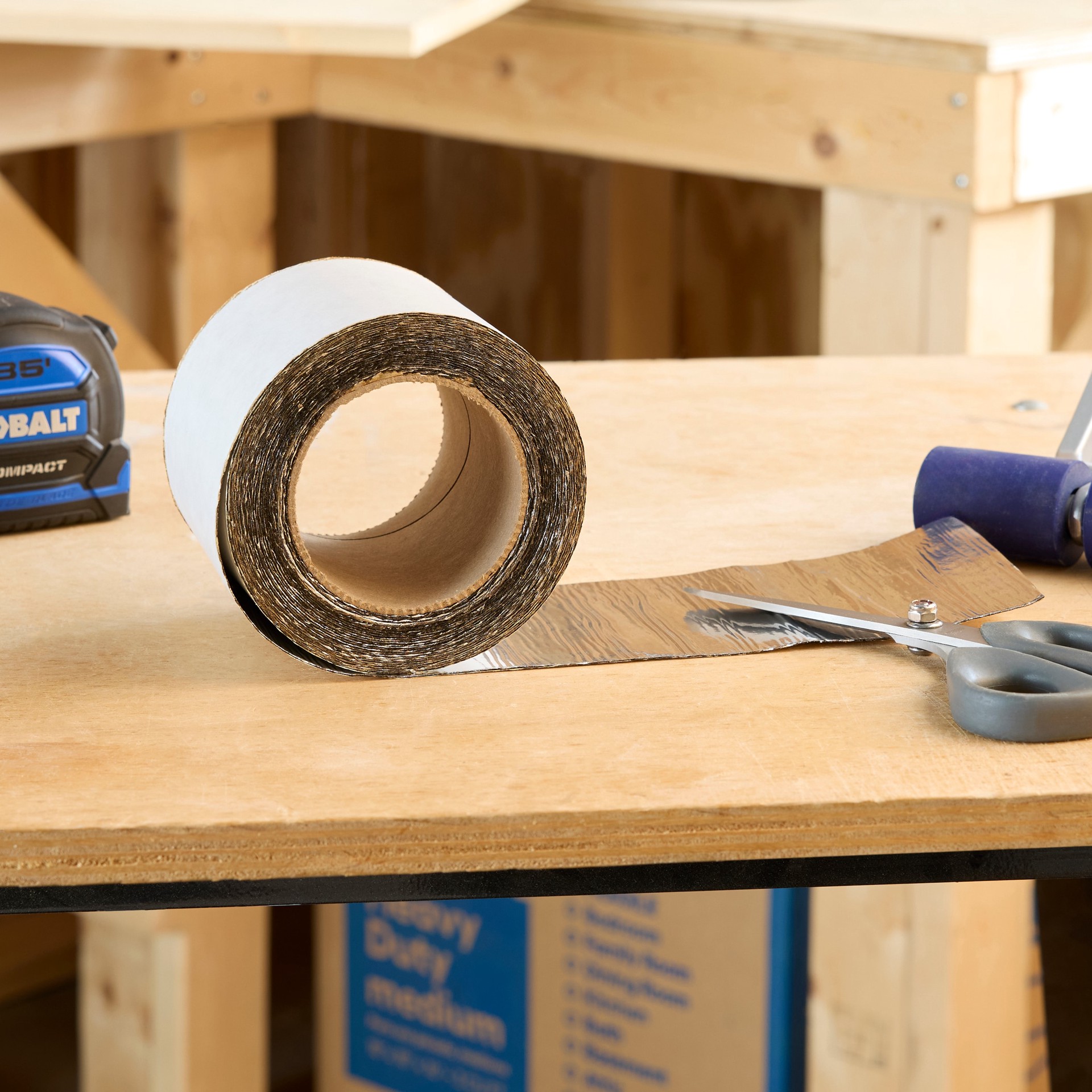 slide 6 of 6, RELIABILT Self-Adhesive 4-in x 33-ft Silver Rubberized asphalt Self-adhesive roll flashing, 1 ct