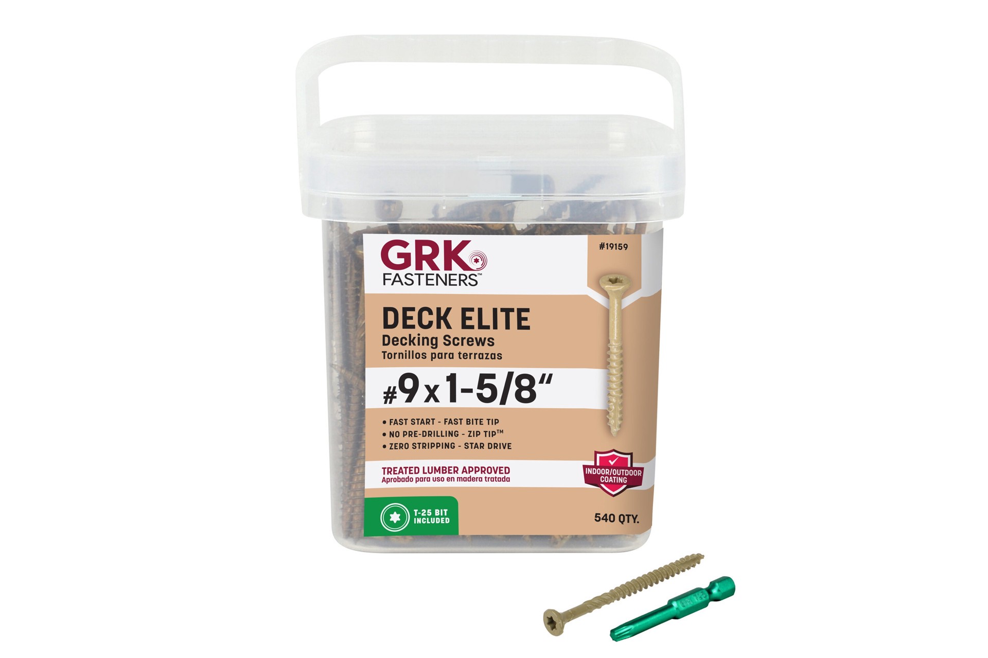 slide 1 of 6, GRK #9 x 1-5/8-in Wood to wood Deck Screws ( 540 -Per Box ), 1 ct