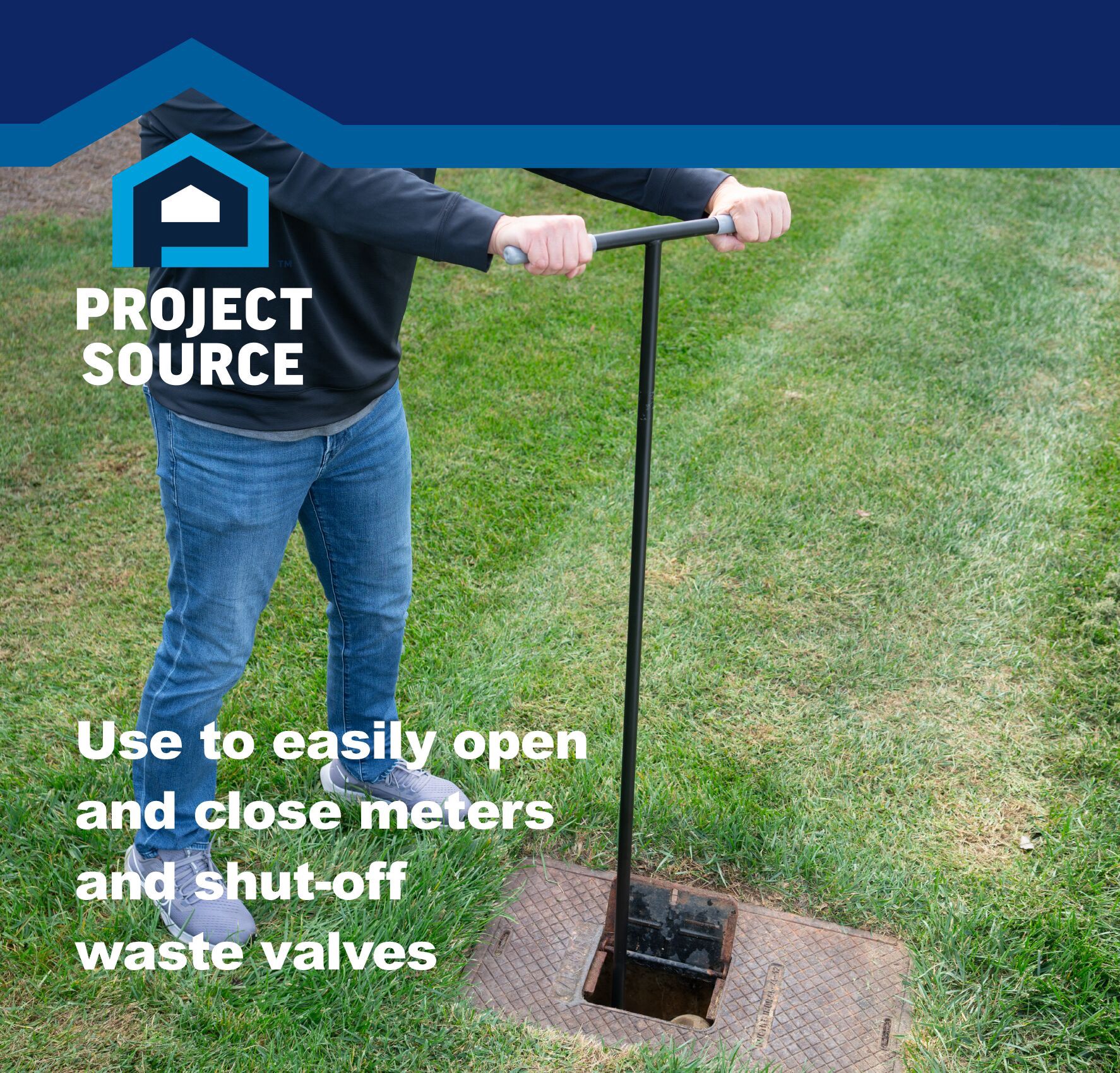 slide 4 of 6, Project Source Water shut-off curb key, 1 ct