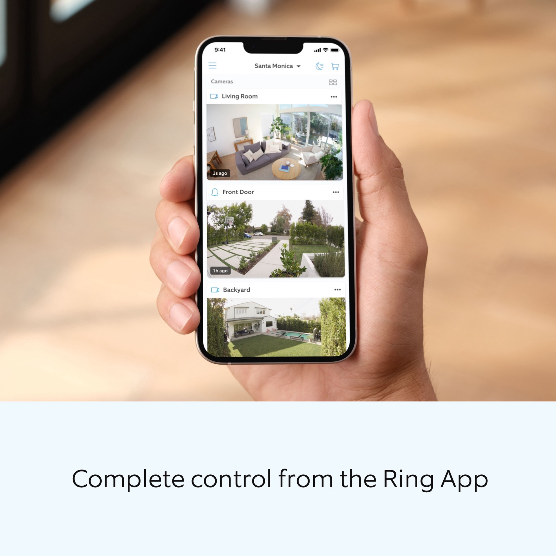 slide 5 of 6, Ring Spotlight Cam Plus, Plug-In - Smart Security Video Camera with 2 Motion-Activated LED Spotlights, 2-Way Talk, Color Night Vision, Black, 1 ct