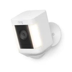 Ring Spotlight Cam Plus, Battery-operated - Smart Security Video Camera with 2 Motion-Activated LED Spotlights, 2-Way Talk, Color Night Vision, White