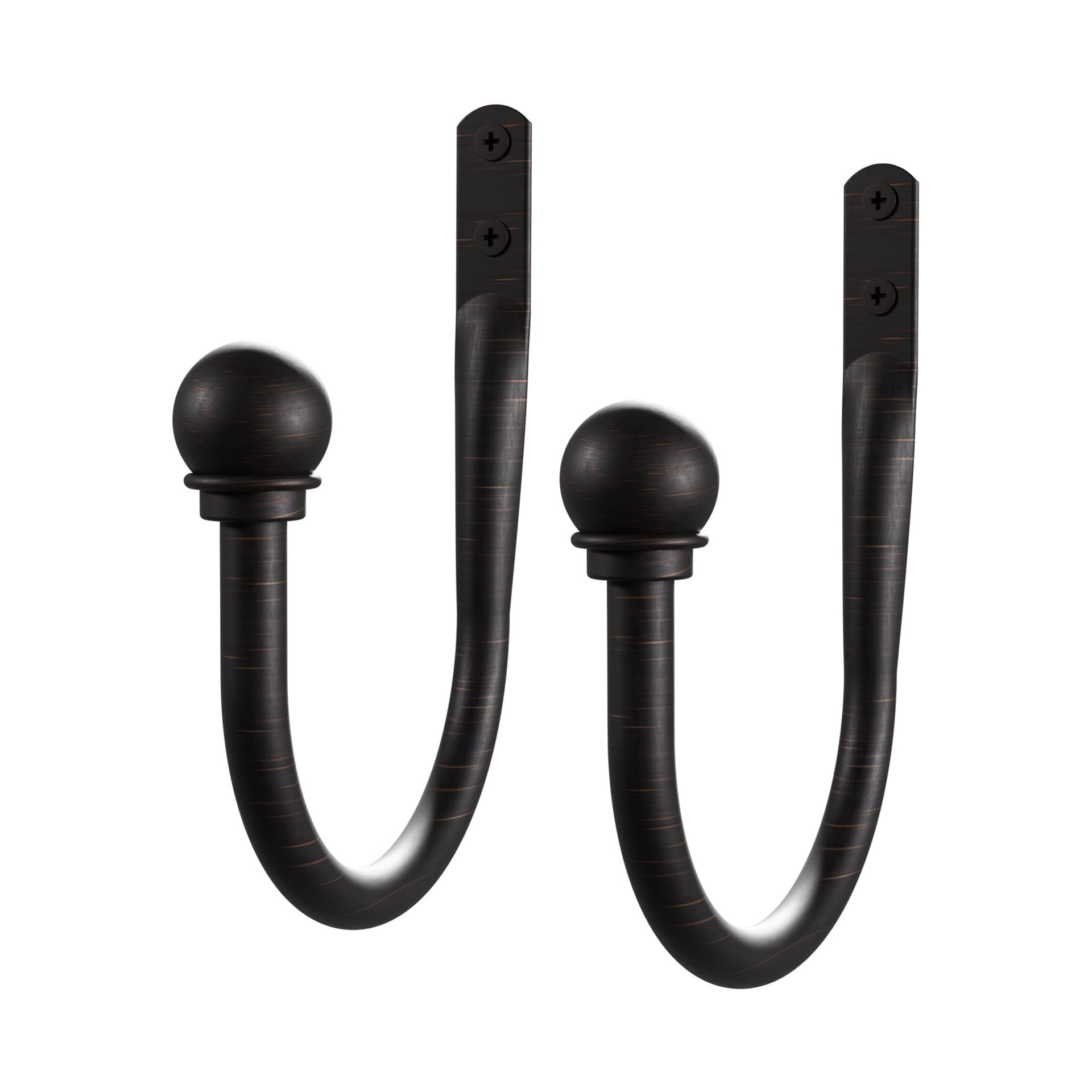 slide 4 of 4, Style Selections 2 -Pack 6.02-in Dark Oil Rubbed Bronze Curtain Holdbacks, 1 ct