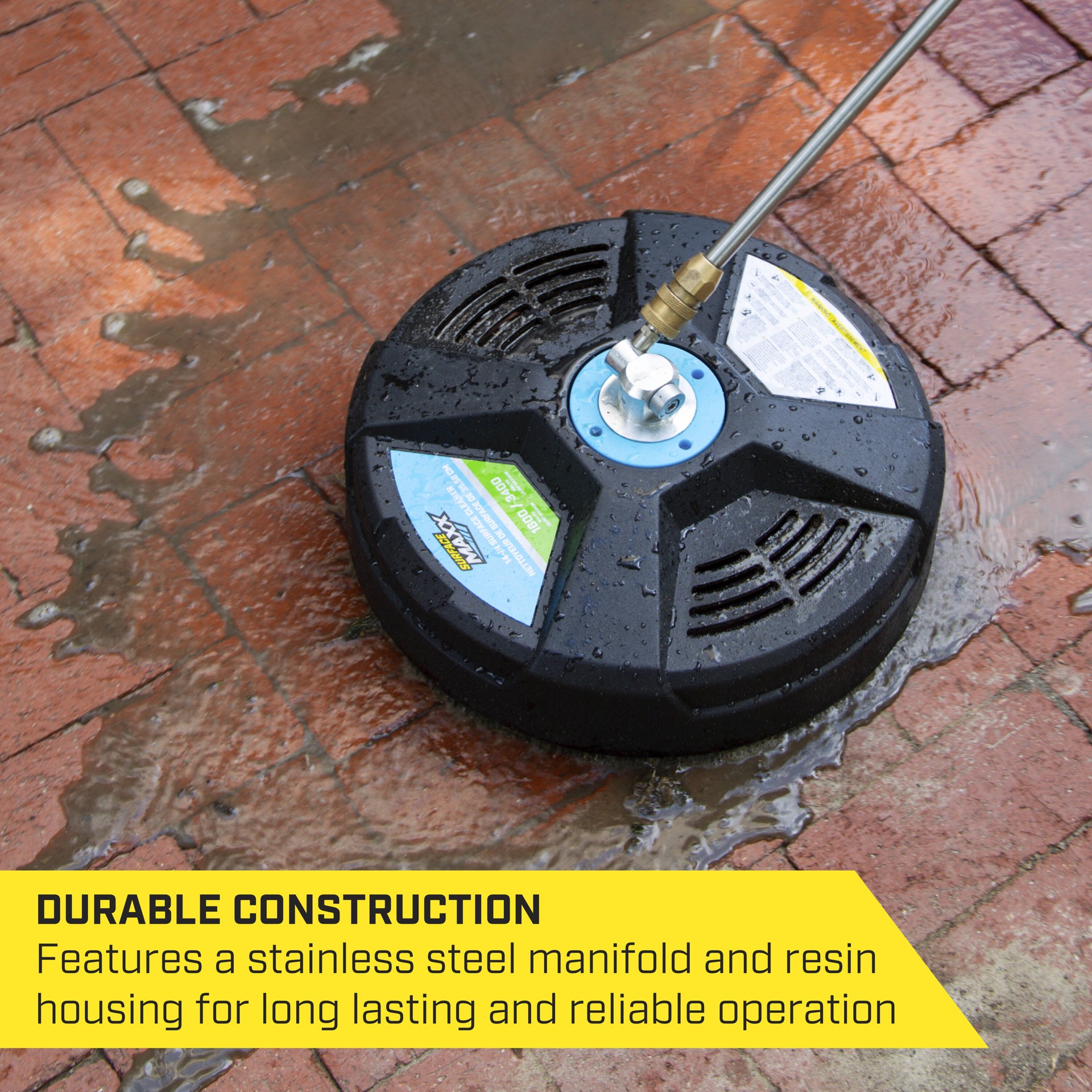 slide 5 of 6, SurfaceMaxx 14-in up to 3400-PSI Rotating surface cleaner for Gas and electric pressure washers, 1 ct