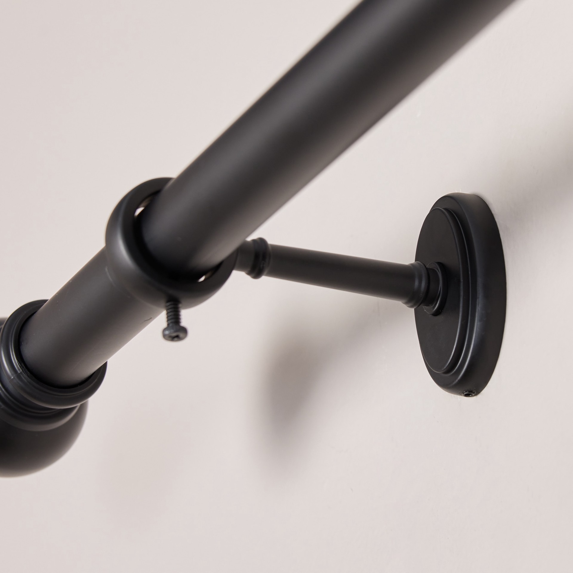 slide 2 of 6, allen + roth 2 -Pack Matte Black Zinc Single curtain rod bracket, 1 ct