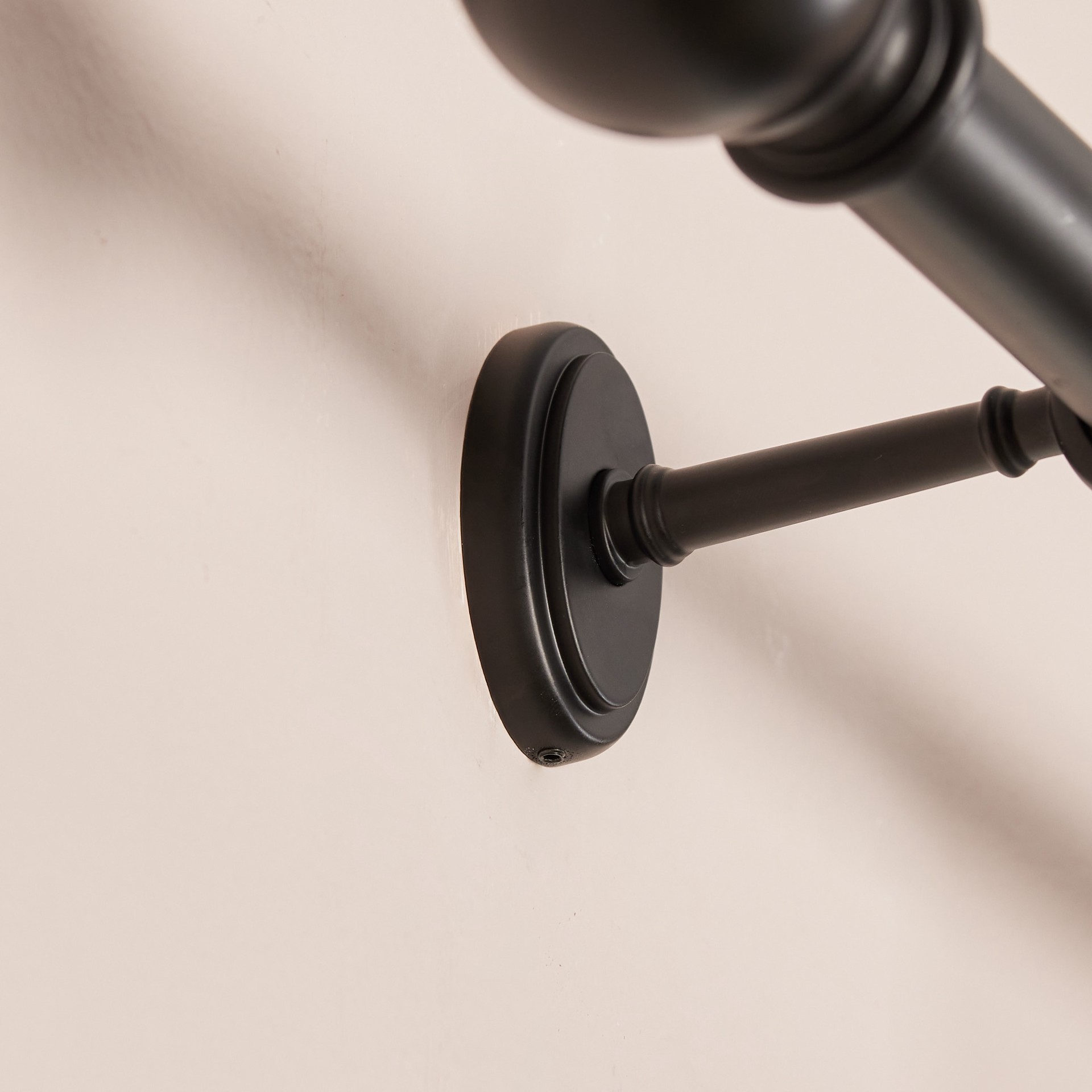 slide 4 of 6, allen + roth 2 -Pack Matte Black Zinc Single curtain rod bracket, 1 ct