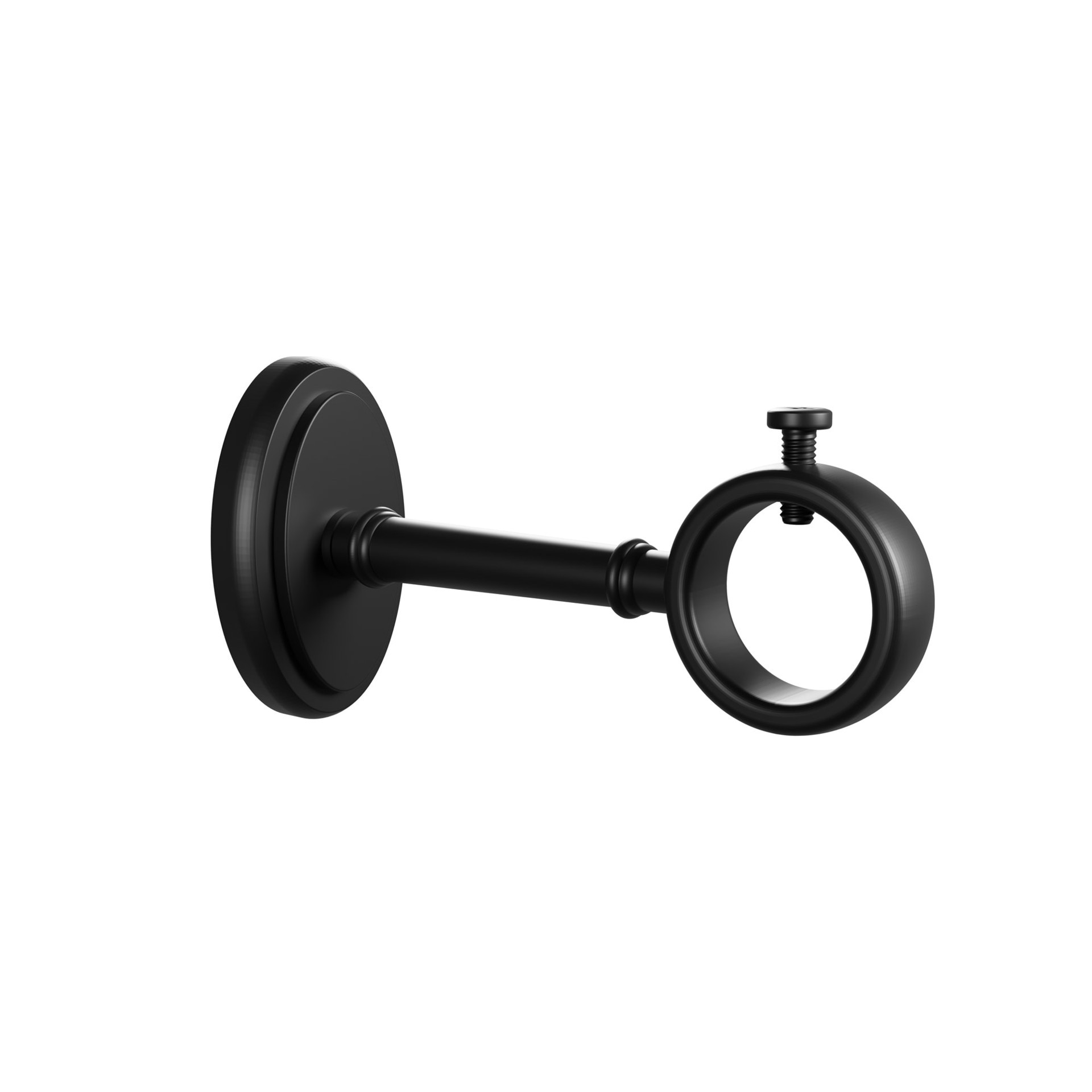 slide 1 of 6, allen + roth 2 -Pack Matte Black Zinc Single curtain rod bracket, 1 ct