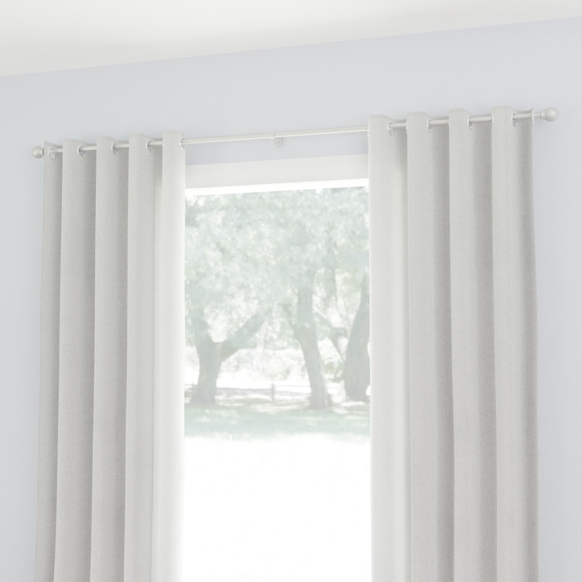 slide 3 of 4, Style Selections 48-in to 84-in Brushed Nickel Steel Single curtain rod with Finials, 1 ct