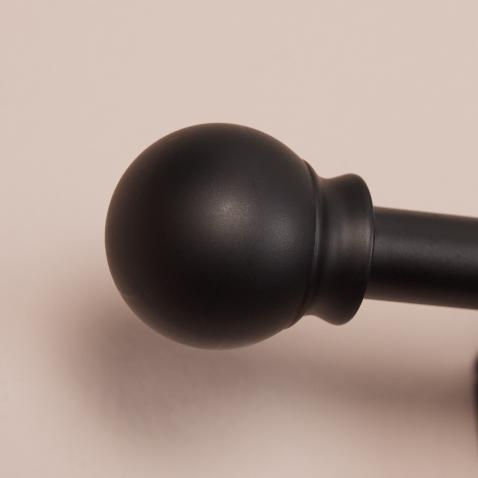 slide 2 of 6, Style Selections 28-in to 48-in Matte Black Steel Single Curtain Rod with Finials, 1 ct