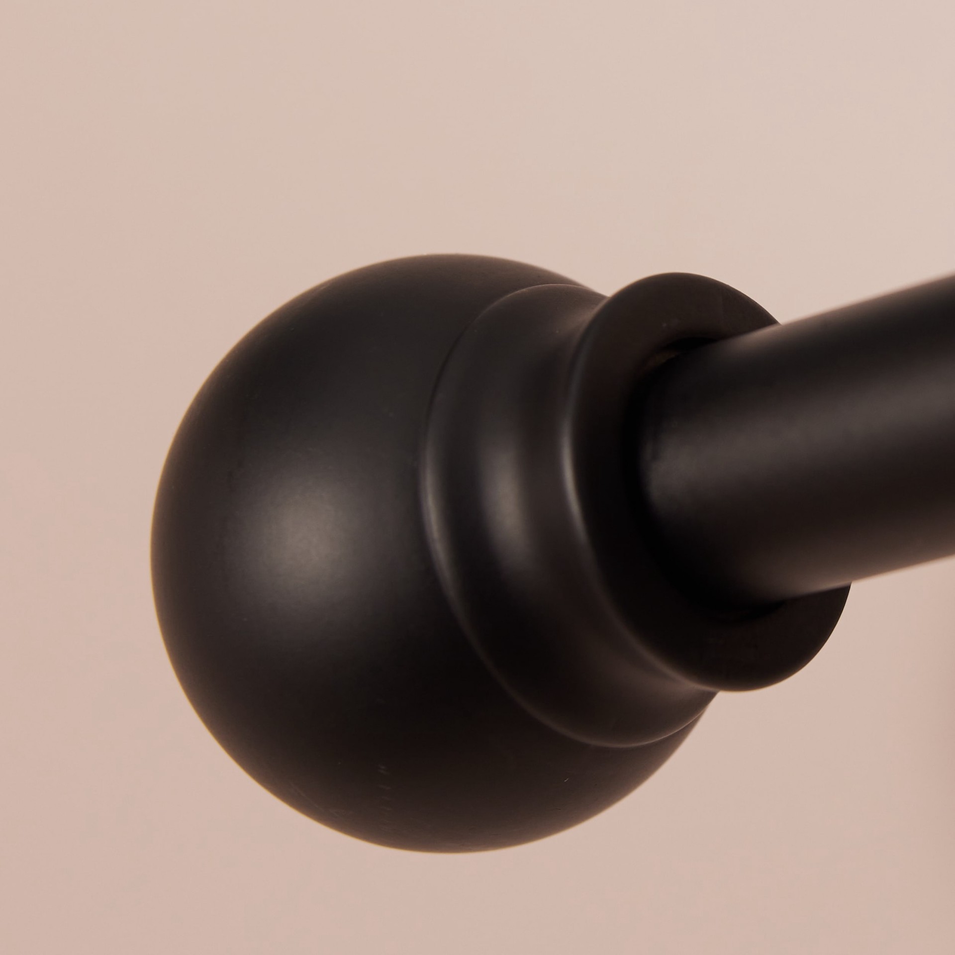 slide 4 of 6, Style Selections 28-in to 48-in Matte Black Steel Single Curtain Rod with Finials, 1 ct