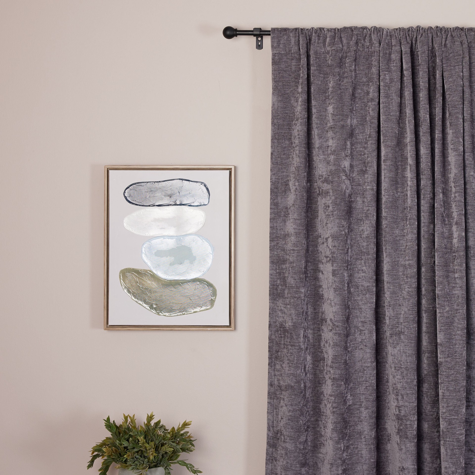 slide 5 of 6, Style Selections 28-in to 48-in Matte Black Steel Single Curtain Rod with Finials, 1 ct