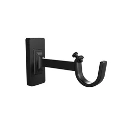 allen + roth 2 -Pack Matte Black Zinc Single curtain rod bracket 1 ct ...