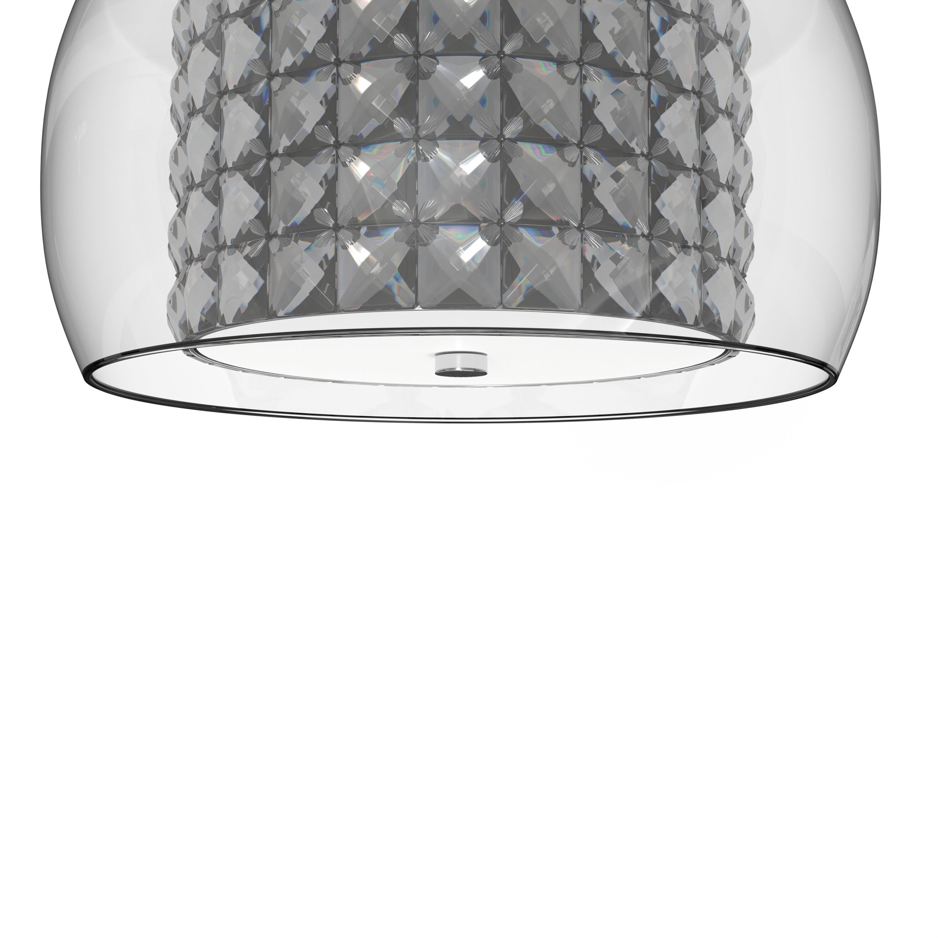 slide 6 of 6, allen + roth Quinn 1 -Light 11 Gloss Chrome Integrated LED Flush Mount Light, 1 ct
