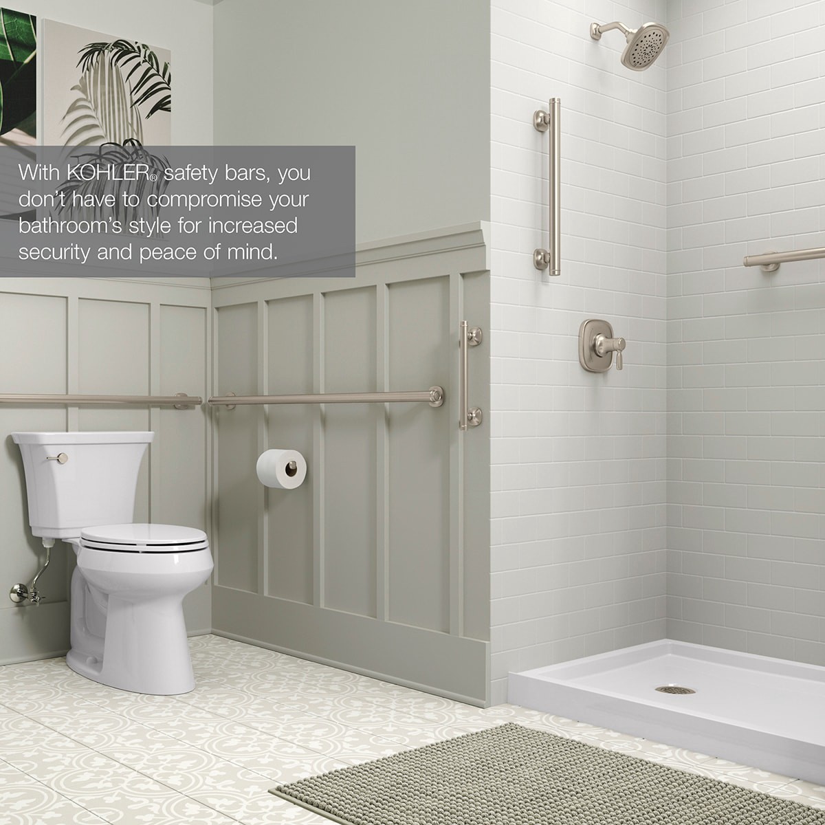 slide 2 of 6, KOHLER Ealing 16-in Vibrant Brushed Nickel Wall Mount ADA Compliant Grab Bar (500-lb Weight Capacity), 1 ct