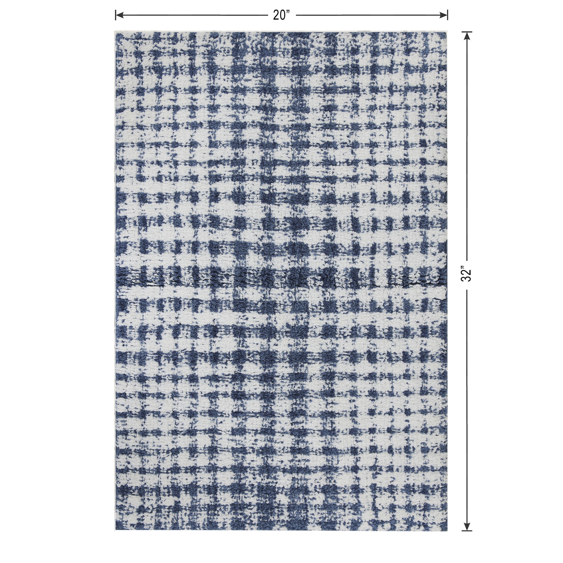 slide 5 of 6, allen + roth 20-in x 32-in White/Pearl Blue Cotton Bath mat, 1 ct