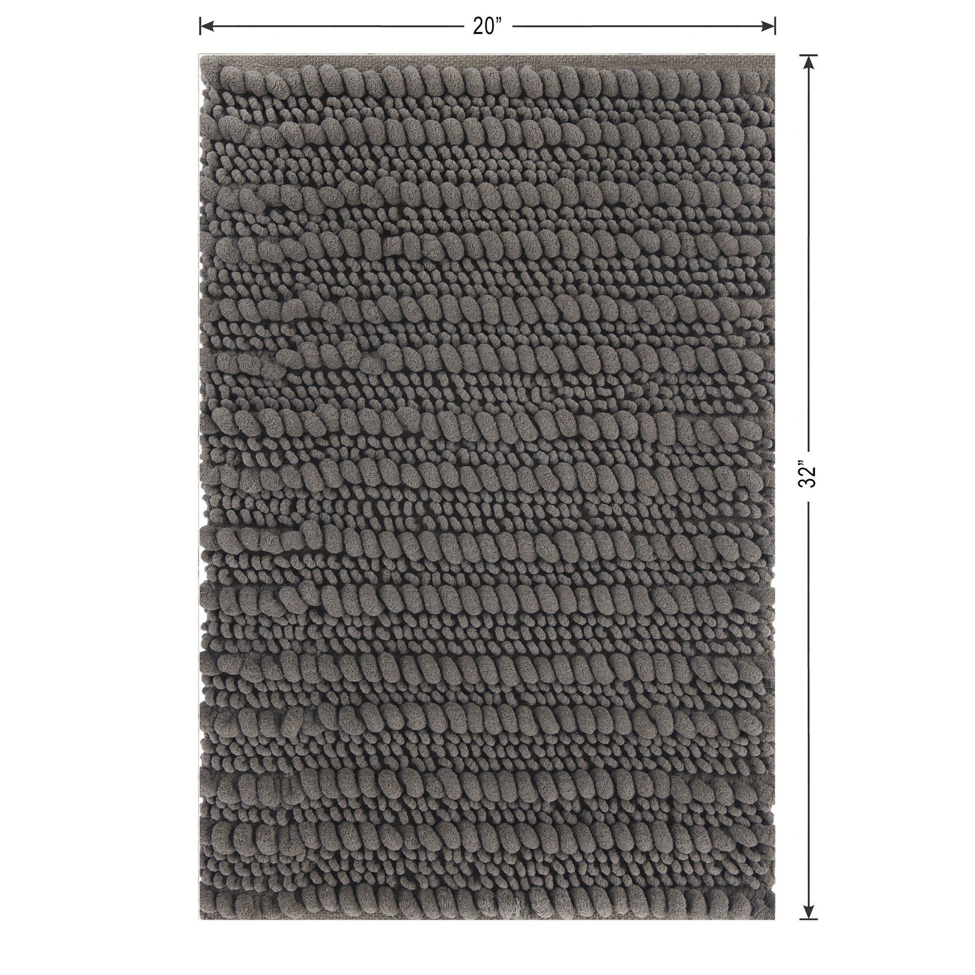 slide 5 of 5, allen + roth 20-in x 32-in Dark Gray Polyester Bath mat, 1 ct