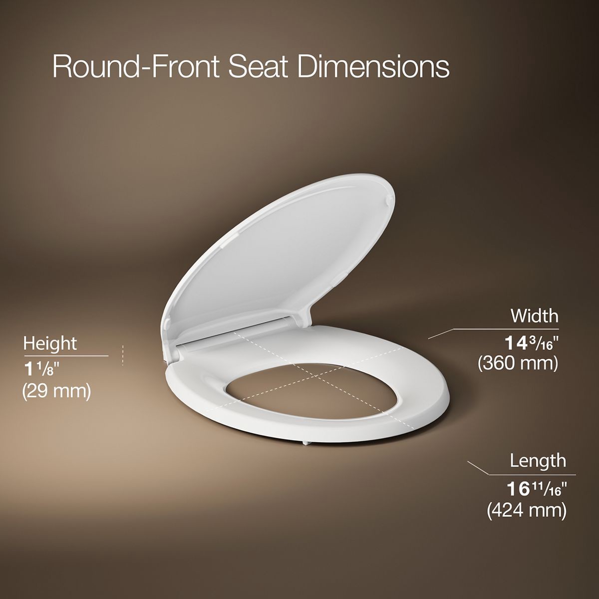 slide 3 of 6, KOHLER Rutledge Nightlight Plastic White Round Soft Close Toilet Seat, 1 ct