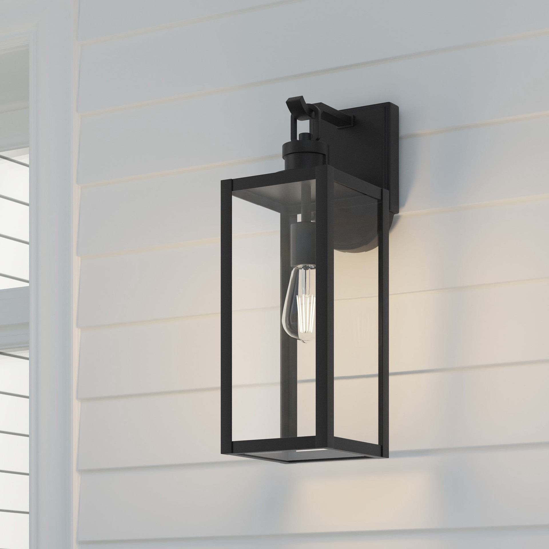 slide 6 of 6, Quoizel Breitling 1 -Light 18-in H Matte Black Hardwired Motion Sensor Dusk to Dawn Outdoor Wall Light, 1 ct