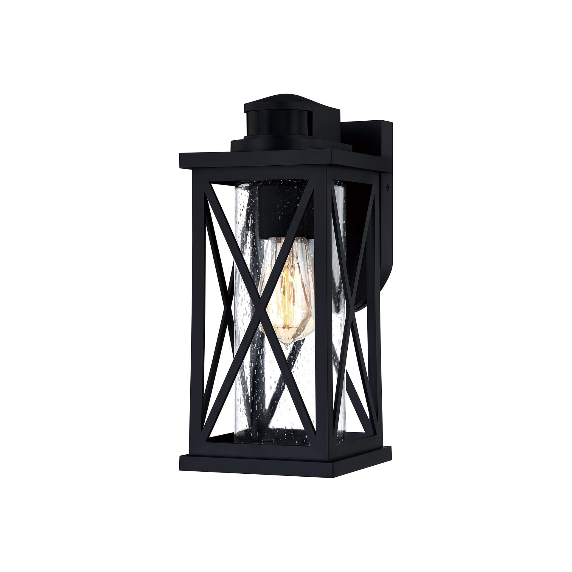 slide 2 of 6, Quoizel Saint Elias 1 -Light 13-in H Matte Black Hardwired Motion Sensor Dusk to Dawn Outdoor Wall Light, 1 ct