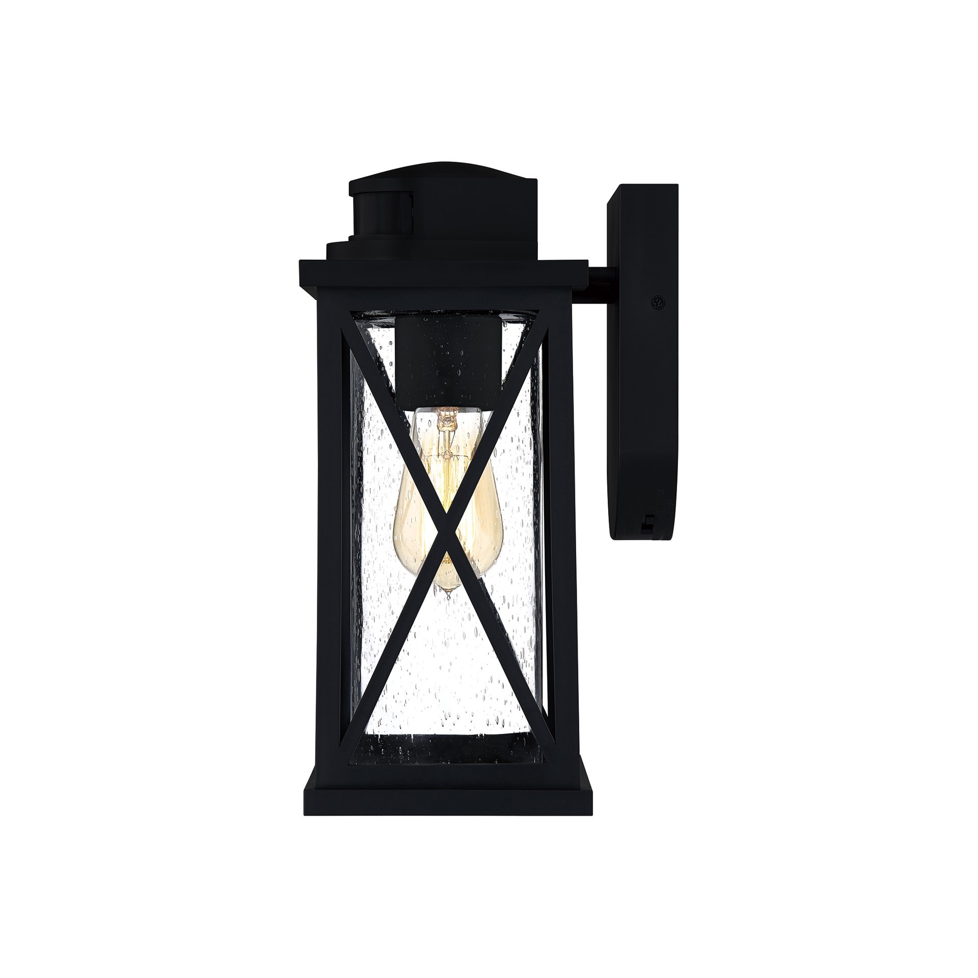 slide 3 of 6, Quoizel Saint Elias 1 -Light 13-in H Matte Black Hardwired Motion Sensor Dusk to Dawn Outdoor Wall Light, 1 ct